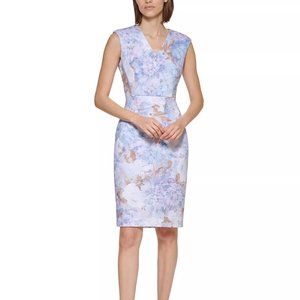 NEW CALVIN KLEIN SERENE MULTI FLORAL SHEATH DRESS NWT